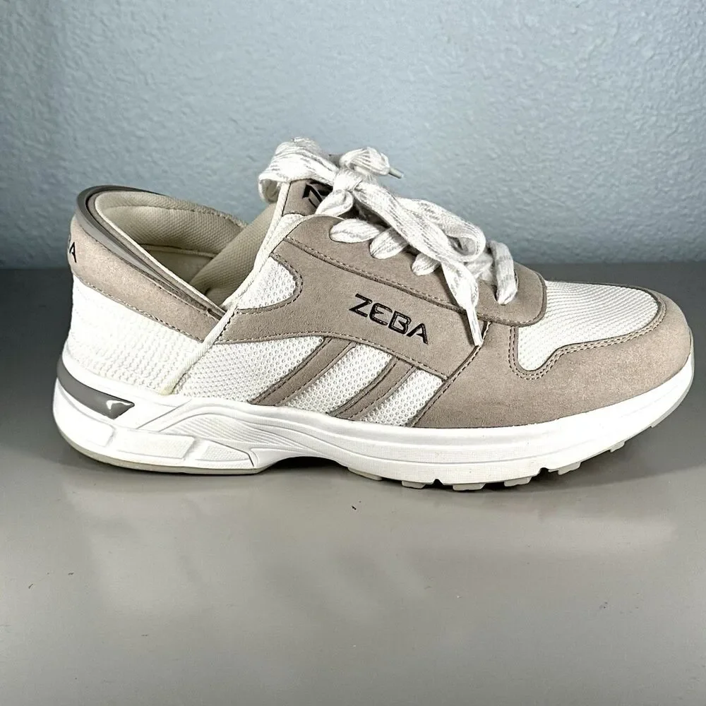 Zeba Shoes Women's Size  9.5 White Sand Hands Free Lace Up Sneakers - Picture 13 of 16